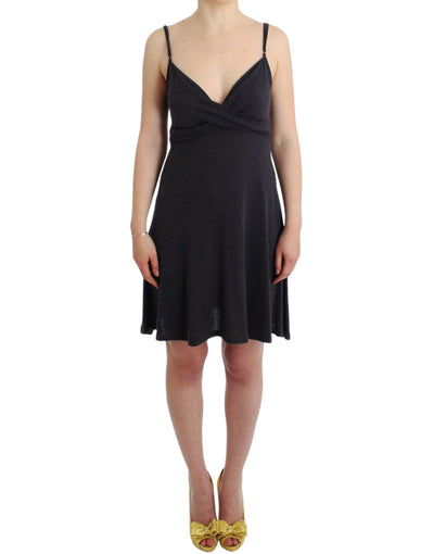 Costume National Chic Gray Knee-Length Spaghetti Strap Dress - Masuh best bargains 
