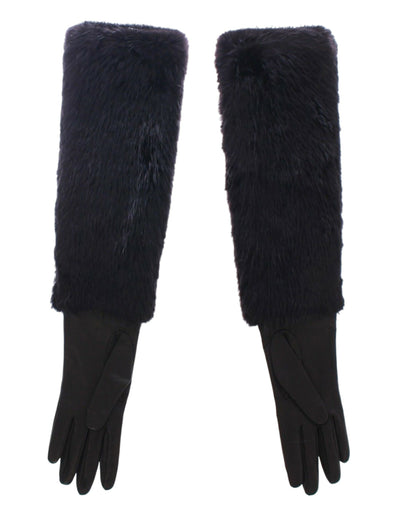 Dolce & Gabbana Elegant Elbow Length Leather Gloves - Masuh best bargains 