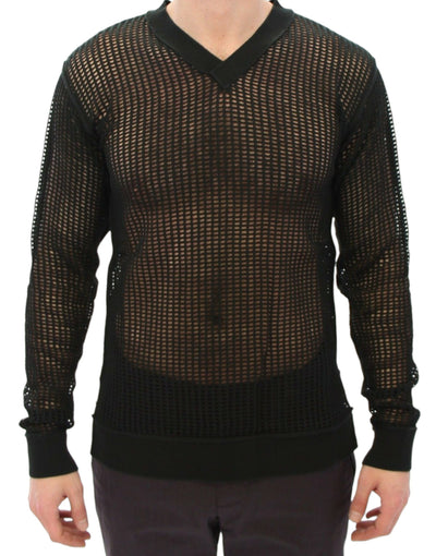 Dolce & Gabbana Elegant V-Neck Dark Green Knitted Sweater - Masuh best bargains 