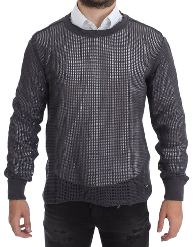 Dolce & Gabbana Elegant Crew-Neck Netted Sweater in Light Purple - Masuh best bargains 