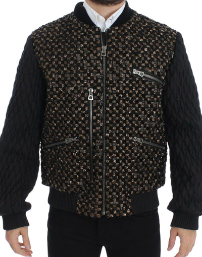 Dolce & Gabbana Elegant Black Sequined Designer Jacket - Masuh best bargains 