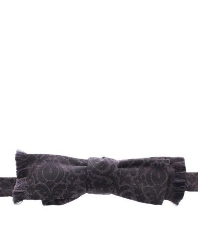 Dolce & Gabbana Elegant Black Paisley Silk-Wool Blend Bow Tie - Masuh best bargains 