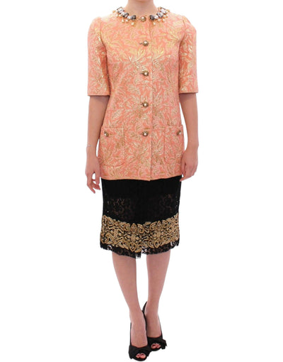 Dolce & Gabbana Exclusive Crystal Brocade Coat Jacket - Masuh best bargains 