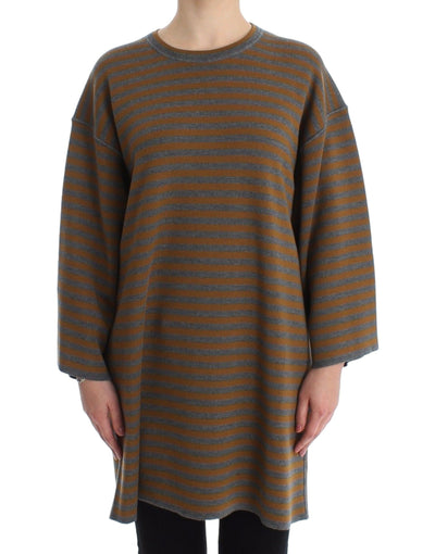 Dolce & Gabbana Yellow & Gray Striped Oversized Sweater - Masuh best bargains 