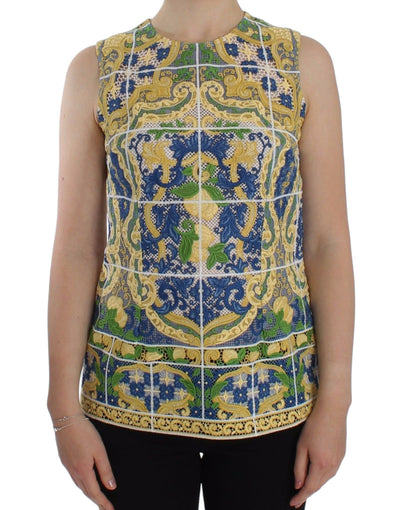 Dolce & Gabbana Majolica Embroidered Sleeveless Elegance - Masuh best bargains 
