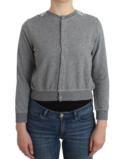 Ermanno Scervino Chic Gray Cotton Blend Short Cardigan - Masuh best bargains 