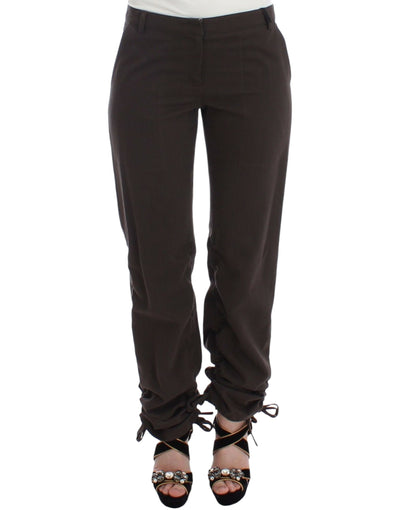 Ermanno Scervino Chic Brown Cotton Dress Pants - Masuh best bargains 