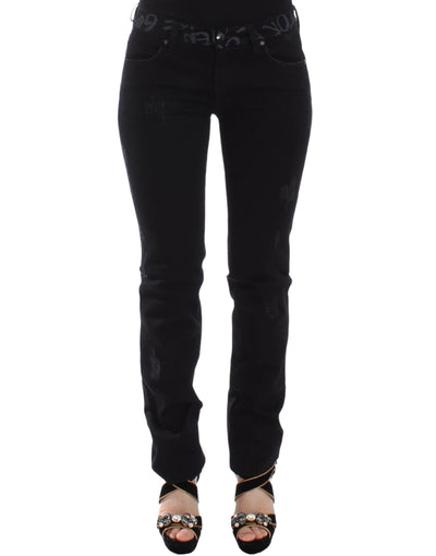 Ermanno Scervino Chic Black Skinny Statement Jeans - Masuh best bargains 