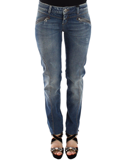 Ermanno Scervino Chic Slim-Fit Blue Denim Jeans - Masuh best bargains 