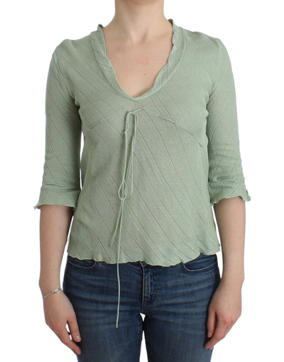 Ermanno Scervino Chic Green Knitted Top – Ethereal Elegance - Masuh best bargains 