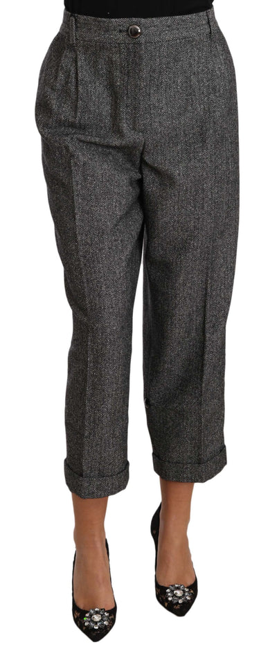 Dolce & Gabbana Elegant Gray Wool-Blend Trousers - Masuh best bargains 
