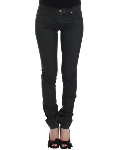 Ermanno Scervino Elegant Dark Green Slim Fit Jeans - Masuh best bargains 