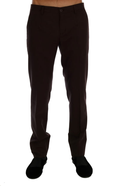 Dolce & Gabbana Elegant Slim Fit Formal Trousers in Purple - Masuh best bargains 
