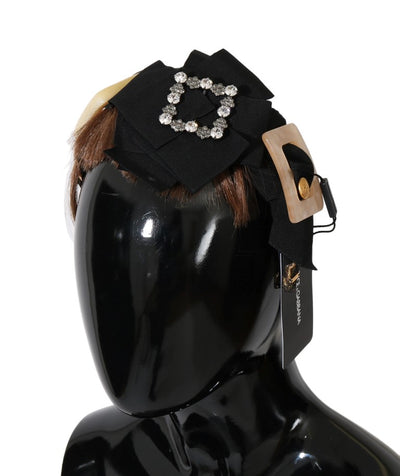 Dolce & Gabbana Crystal-Embellished Gold Brown Diadem Headband - Masuh best bargains 