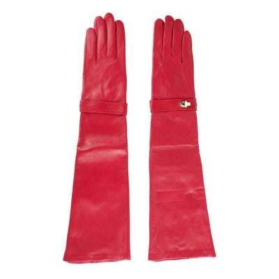 Cavalli Class Red Lambskin Women Glove - Masuh best bargains 