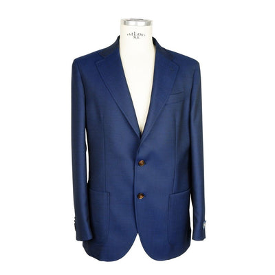 Emilio Romanelli Blue Wool Men's Blazer - Masuh best bargains 