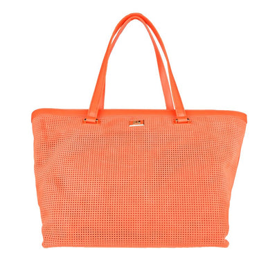 Cavalli Class Orange Calfskin Women Handbag - Masuh best bargains 
