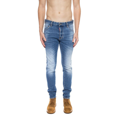 Dsquared² Blue Cotton Men's Distressed Jean - Masuh best bargains 
