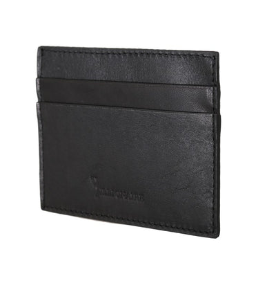 Billionaire Italian Couture Exquisite Black Leather Men's Wallet - Masuh best bargains 