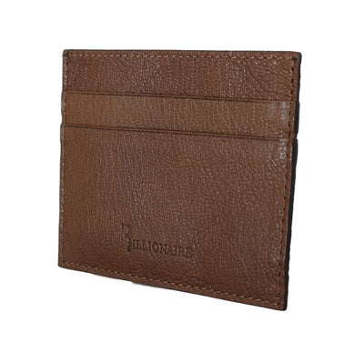 Billionaire Italian Couture Elegant Leather Men's Wallet in Brown - Masuh best bargains 