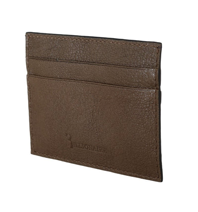 Billionaire Italian Couture Elegant Turtledove Leather Men's Wallet - Masuh best bargains 