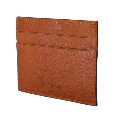 Billionaire Italian Couture Elegant Men's Leather Wallet in Brown - Masuh best bargains 