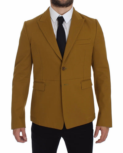 Dolce & Gabbana Elegant Yellow Cotton Blend Casual Blazer - Masuh best bargains 