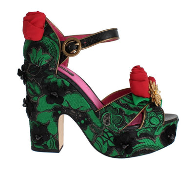 Dolce & Gabbana Enchanted Sicily Crystal Brocade Wedges - Masuh best bargains 