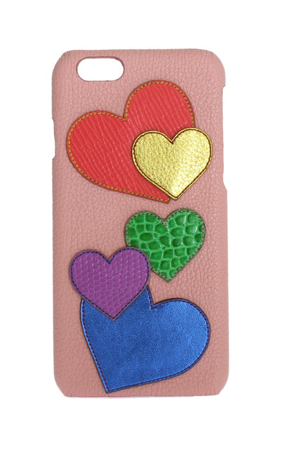 Dolce & Gabbana Chic Pink Leather Heart-Embellished Phone Cover - Masuh best bargains 