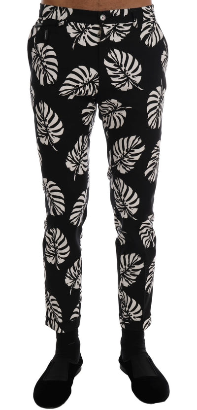 Dolce & Gabbana Slim Fit Leaf Print Ankle Pants - Masuh best bargains 