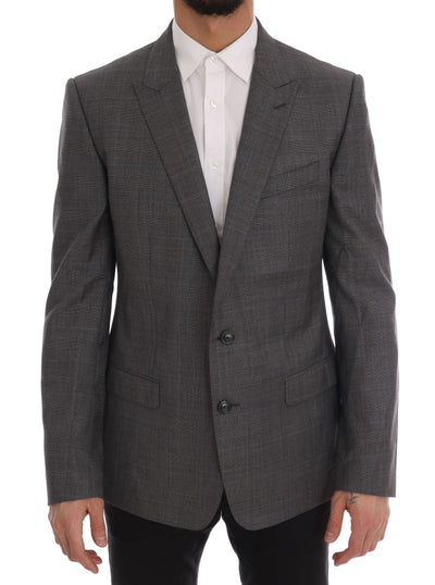 Dolce & Gabbana Sleek Gray Checkered Wool Blazer - Masuh best bargains 