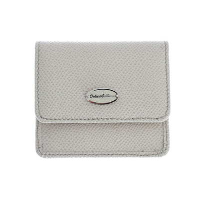 Dolce & Gabbana Sleek White Leather Condom Case Wallet - Masuh best bargains 