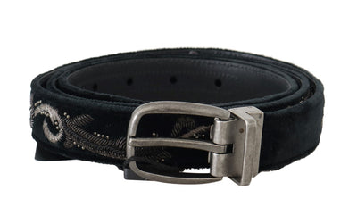Dolce & Gabbana Elegant Black Cotton-Leather Men's Belt - Masuh best bargains 