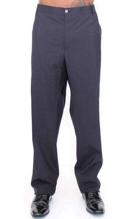 Dolce & Gabbana Elegant Pleated Black Wool Trousers - Masuh best bargains 