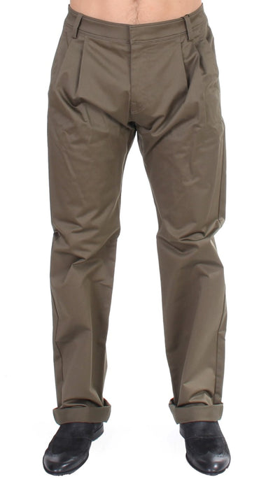 GF Ferre Elegant Green Comfort Straight Fit Pants - Masuh best bargains 