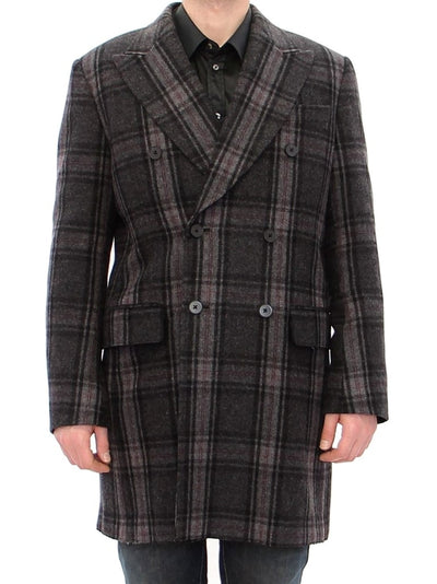 Dolce & Gabbana Sicilia Checkered Wool Blend Coat - Masuh best bargains 