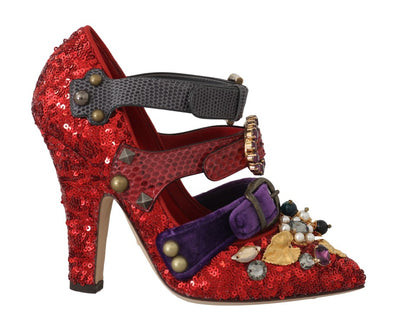 Dolce & Gabbana Red Bellucci Alta Moda Embellished Pumps - Masuh best bargains 