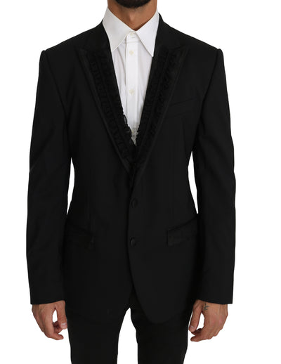Dolce & Gabbana Elegant Black Slim Fit Martini Blazer Jacket - Masuh best bargains 