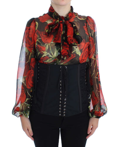Dolce & Gabbana Elegant Black Floral Brocade Corset Belt - Masuh best bargains 