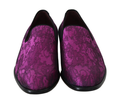 Dolce & Gabbana Elegant Silk-Wool Blend Loafers in Purple - Masuh best bargains 