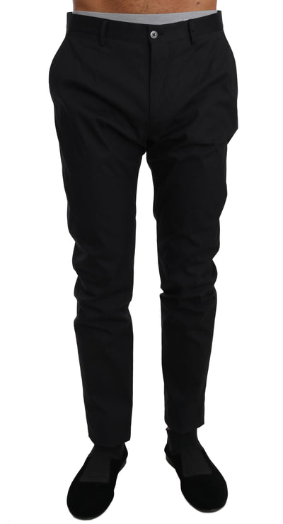 Dolce & Gabbana Elegant Black Formal Wool-Blend Trousers - Masuh best bargains 