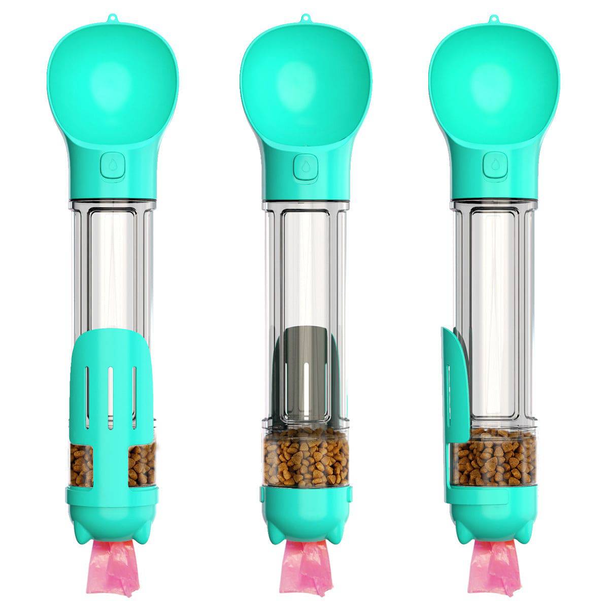 Portable Cat Dog Water Bottle Food Feeder Drinker Poop Dispenser 3 In 1 Leak-proof Multifunctional pet tool - Masuh best bargains 