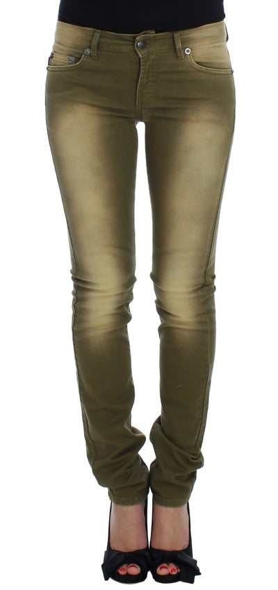 Cavalli Green Slim Fit Cotton Stretch Jeans - Masuh best bargains 