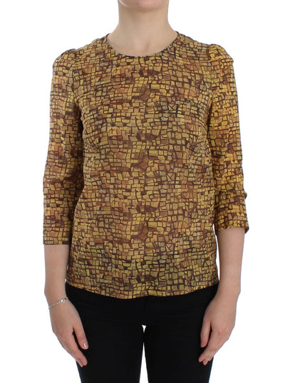 Dolce & Gabbana Sicilian Mosaic Print Silk Blouse - Masuh best bargains 