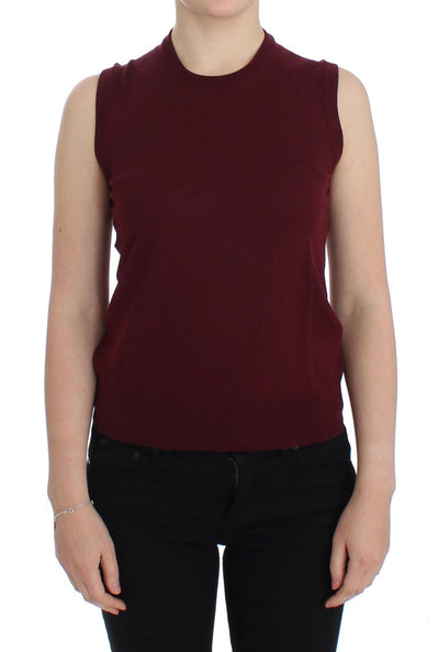 Dolce & Gabbana Elegant Red Wool Sleeveless Pullover Vest - Masuh best bargains 