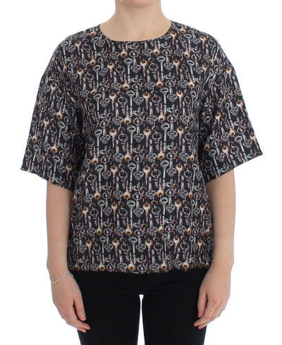 Dolce & Gabbana Enchanted Sicily Silk Blouse with Key Print - Masuh best bargains 