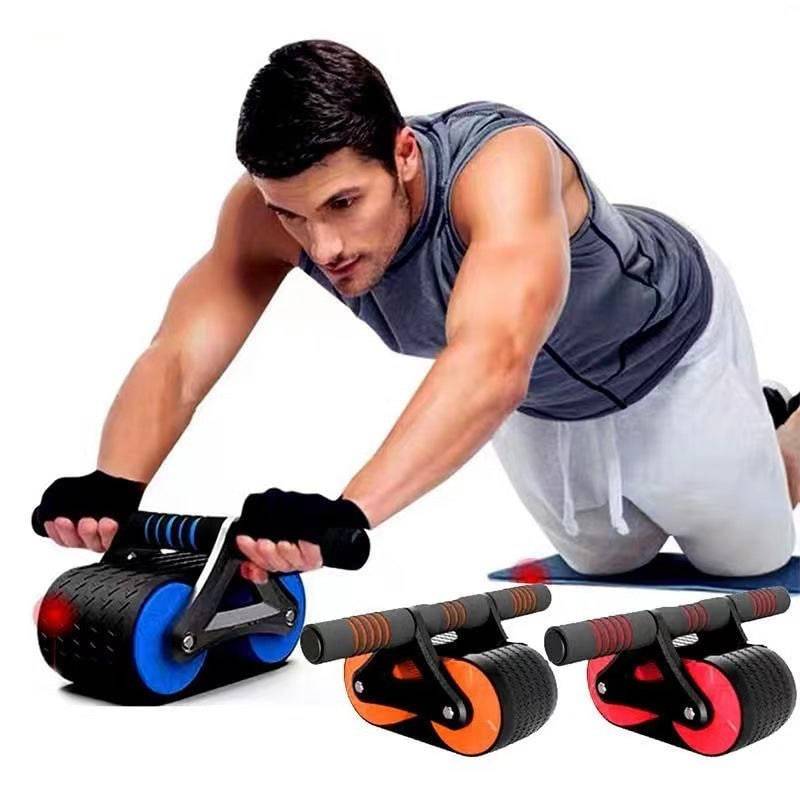 Double Wheel Abdominal Exerciser Women Men Automatic Rebound Ab Wheel - Masuh best bargains 