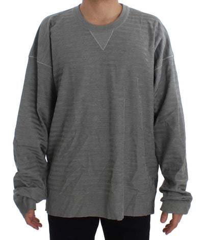 Dolce & Gabbana Elegant Gray Silk Crewneck Pullover Sweater - Masuh best bargains 