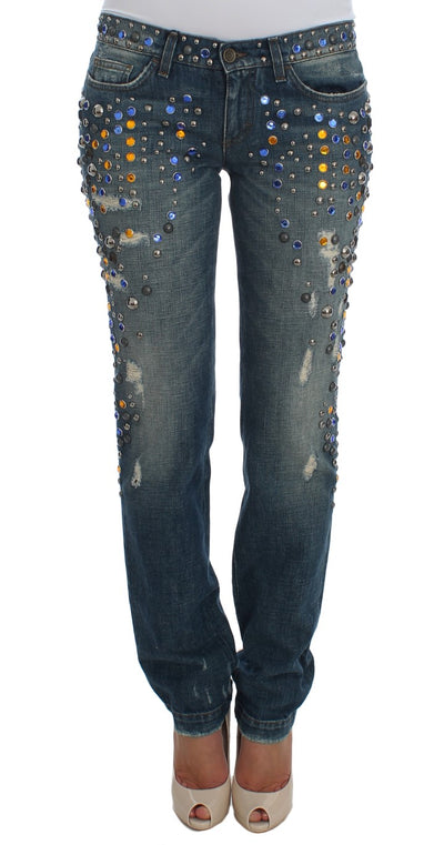 Dolce & Gabbana Enchanted Sicily Crystal Embellished Jeans - Masuh best bargains 