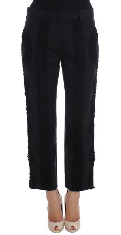 Dolce & Gabbana Elegant Black Torero Capri Pants - Masuh best bargains 